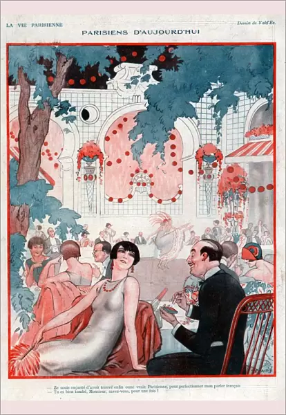 La Vie Parisienne 1920s France Valdes illustrations gardens parties