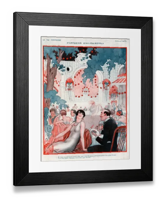 Framed Print : La Vie Parisienne 1920s France Valdes illustrations gardens parties Framed Print : La Vie Parisienne 1920s France Valdes illustrations gardens parties