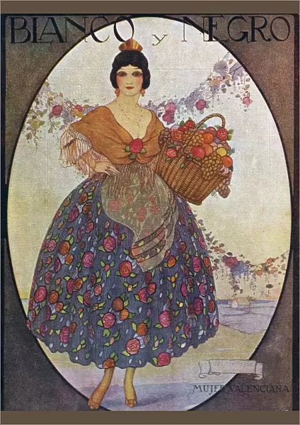 Blanco y Negro 1929 1920s Spain cc fruit dresses womens baskets magazines