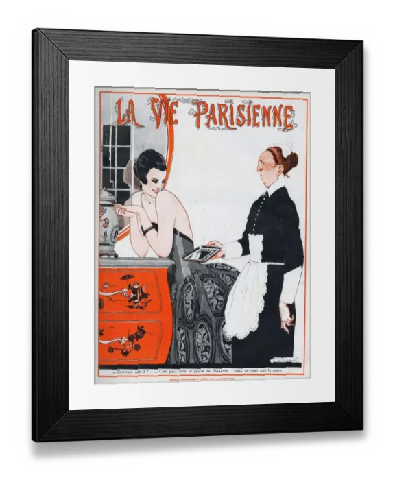 Framed Print : La Vie Parisienne 1922 1920s France Rene Vincent magazines illustrations maids Framed Print : La Vie Parisienne 1922 1920s France Rene Vincent magazines illustrations maids