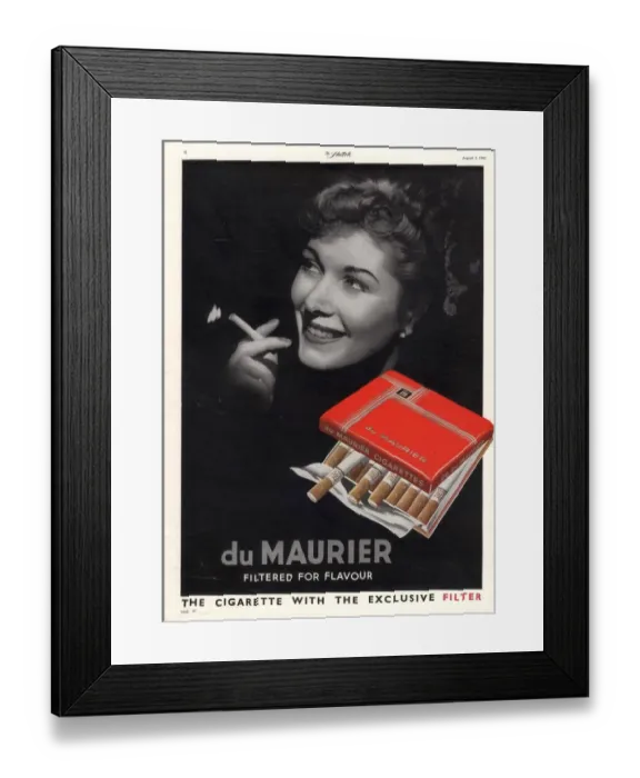 Framed Print : 1950 1950s UK smoking cigarettes du maurier women Framed Print : 1950 1950s UK smoking cigarettes du maurier women