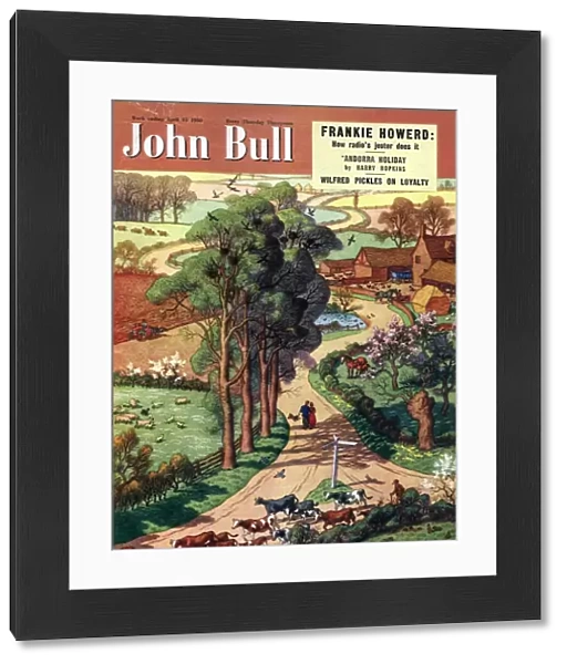 John Bull 1950 1950s UK country roads, countryside, farms, a walk in the, summer