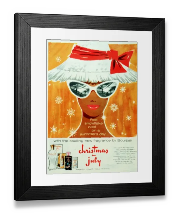 Framed Print : Bourjois 1950s UK sunglasses hats womens Framed Print : Bourjois 1950s UK sunglasses hats womens
