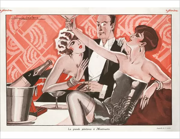 Le Sourire 1927 1920s France erotica drinking champagne alcohol glamour sugar daddy