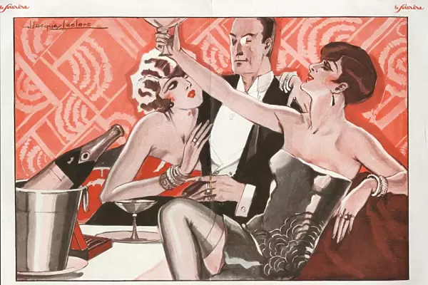 Le Sourire 1927 1920s France erotica drinking champagne alcohol glamour sugar daddy