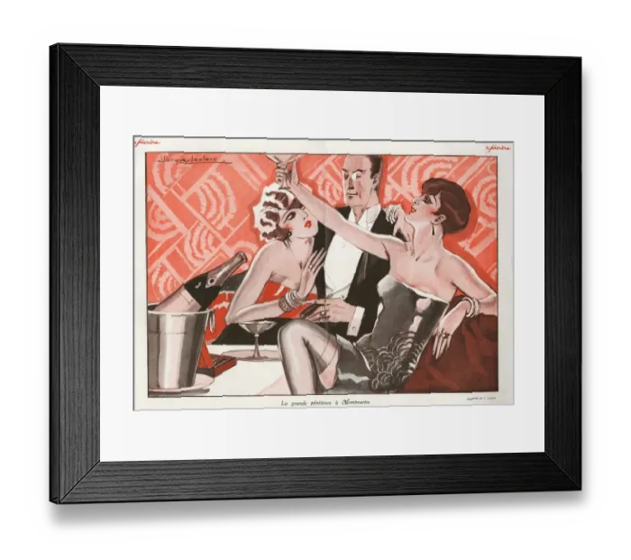 Framed Print : Le Sourire 1927 1920s France erotica drinking champagne alcohol glamour sugar daddy Framed Print : Le Sourire 1927 1920s France erotica drinking champagne alcohol glamour sugar daddy
