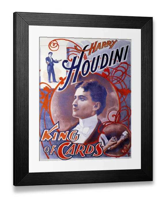 Framed Print : Harry Houdini 1910s UK escapologist magicians born 1874 Eric Weiss
