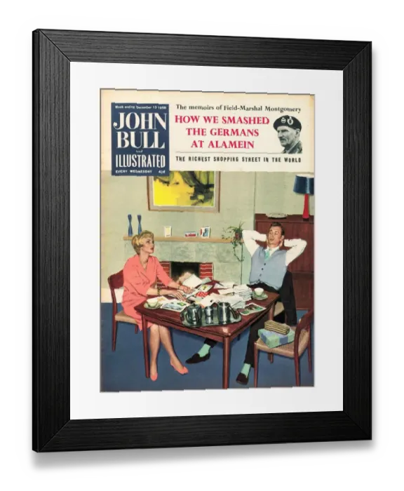 Framed Print : John Bull 1950s UK mail christmas cards magazines Framed Print : John Bull 1950s UK mail christmas cards magazines