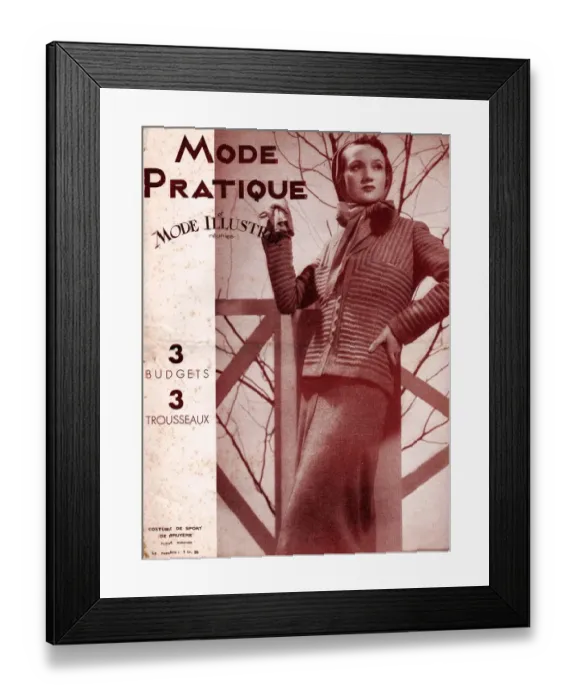 Framed Print : Mode Practique 1930s France womens dressmaking patterns Framed Print : Mode Practique 1930s France womens dressmaking patterns