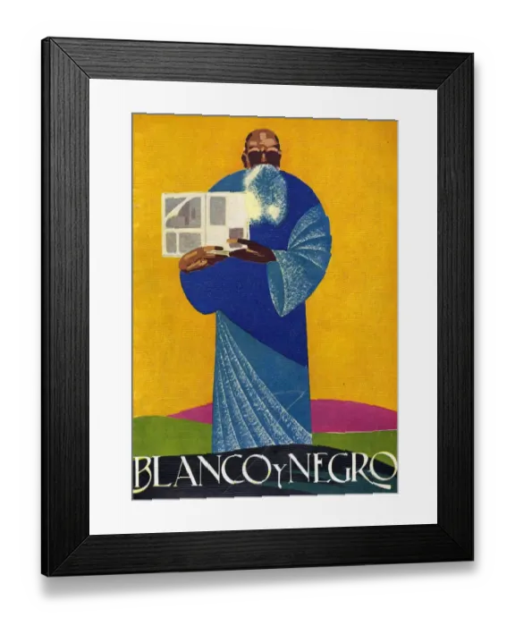 Framed Print : Blanco y Negro 1929 1920s Spain cc magazines beards books Framed Print : Blanco y Negro 1929 1920s Spain cc magazines beards books