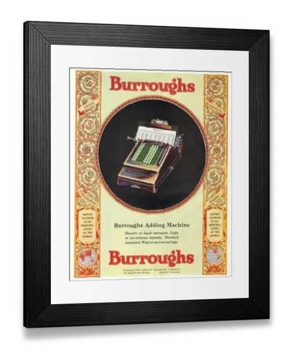 Framed Print : 1920s USA equipment burroughs adding machines accountants Framed Print : 1920s USA equipment burroughs adding machines accountants