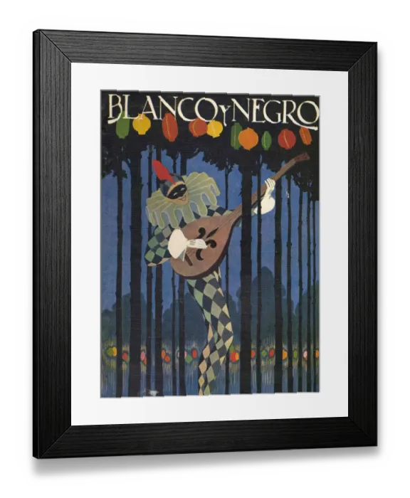 Framed Print : Blanco y Negro Spain cc playing instruments clowns musical magazines Framed Print : Blanco y Negro Spain cc playing instruments clowns musical magazines