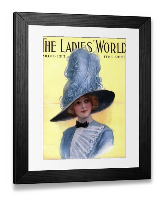 Framed Print : The Ladies World 1910s USA hats womens portraits magazines clothing clothes ladies world Framed Print : The Ladies World 1910s USA hats womens portraits magazines clothing clothes ladies world