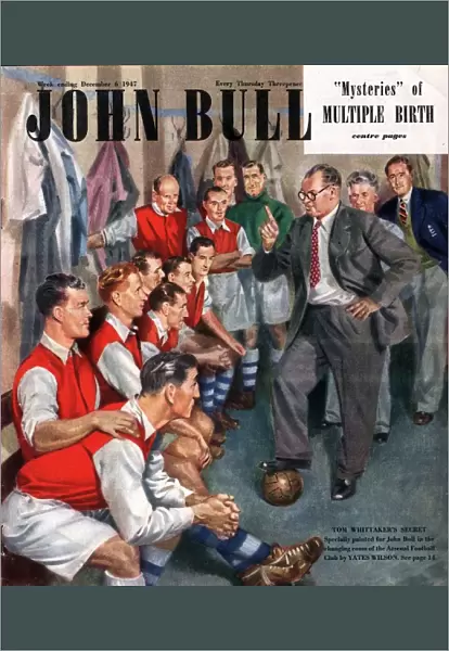 John Bull 1947 1940s UK Arsenal football team changing rooms magazines managers