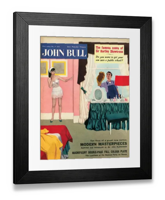 Framed Print : John Bull 1950s UK window cleaners embarrassment embarrassing magazines