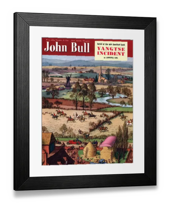 Framed Print : John Bull 1950 1950s UK fox hunting horses magazines fox-hunting Framed Print : John Bull 1950 1950s UK fox hunting horses magazines fox-hunting