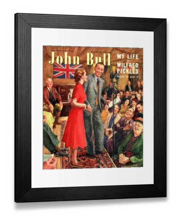 Framed Print : John Bull 1949 1940s UK wifred pickles radio programmes magazines microphones Framed Print : John Bull 1949 1940s UK wifred pickles radio programmes magazines microphones