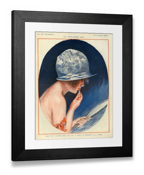 Framed Print : La Vie Parisienne 1925 1920s France cc applying lipsticks makeup make-up womens Framed Print : La Vie Parisienne 1925 1920s France cc applying lipsticks makeup make-up womens