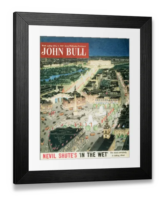 Framed Print : John Bull 1953 1950s UK trafalgar square london capital cities nelsons column magazines Framed Print : John Bull 1953 1950s UK trafalgar square london capital cities nelsons column magazines