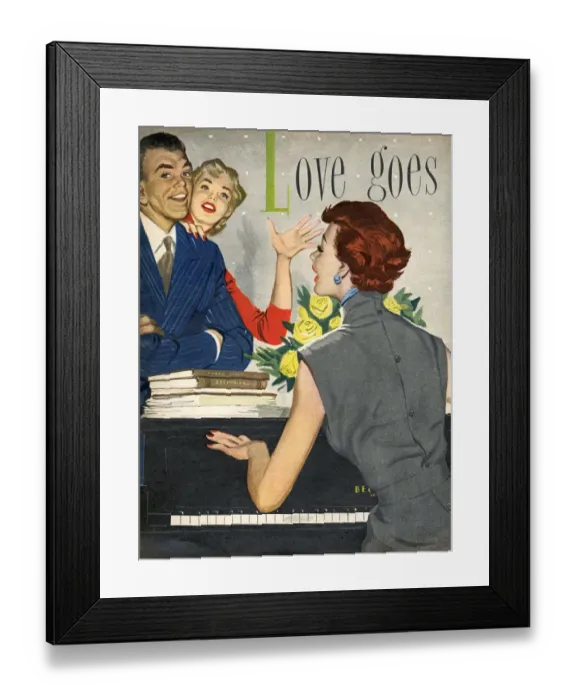 Framed Print : Playing Pianos, 1950s, UK