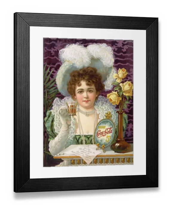 Framed Print : Coca-Cola 1890s USA iws womens hats Framed Print : Coca-Cola 1890s USA iws womens hats