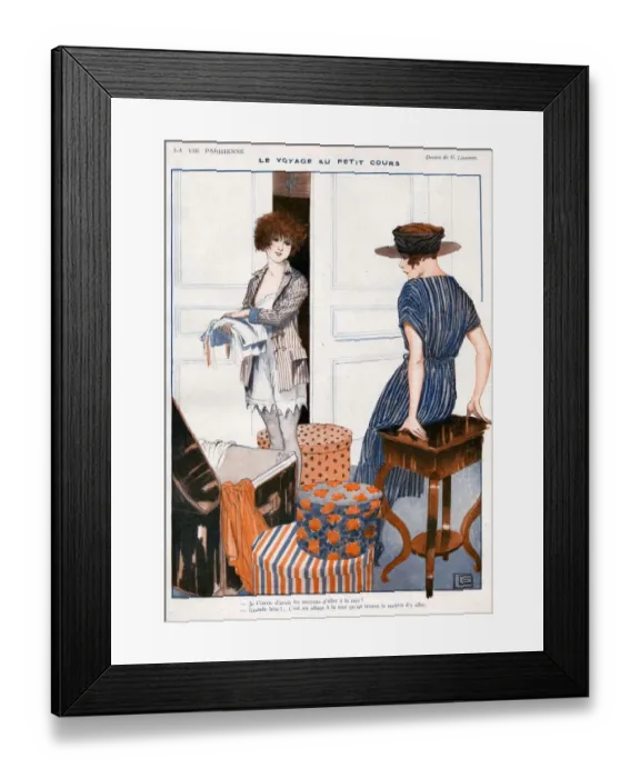 Framed Print : La Vie Parisienne 1919 1910s France Georges Leonnec illustrations packing holidays Framed Print : La Vie Parisienne 1919 1910s France Georges Leonnec illustrations packing holidays