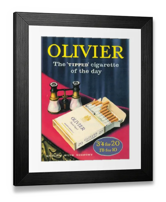 Framed Print : Olivier 1950s UK cigarettes smoking