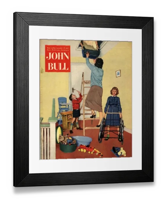 Framed Print : John Bull 1957 1950s UK lofts attics property packing clearing magazines Framed Print : John Bull 1957 1950s UK lofts attics property packing clearing magazines