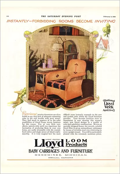 1929 1920s USA lloyd loom furniture interiors