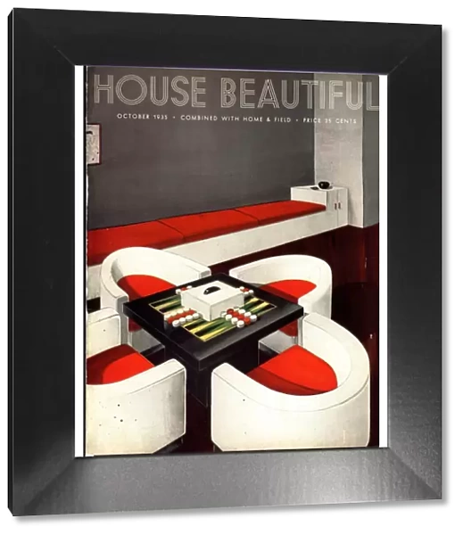 House Beautiful 1930s USA furniture backgammon board games magazines interiors