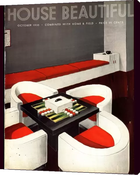 House Beautiful 1930s USA furniture backgammon board games magazines interiors