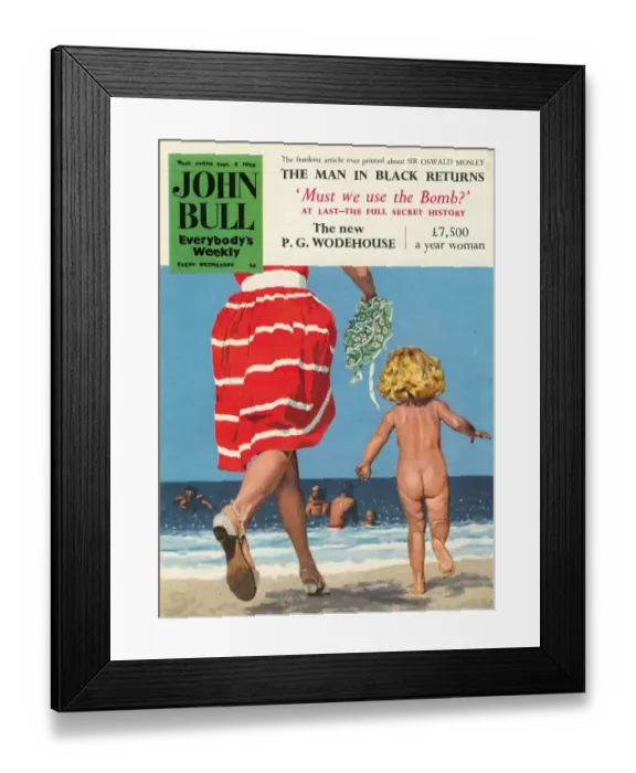 Framed Print : John Bull 1950s UK holidays beaches seaside sea swimmings toddlers seaside magazines Framed Print : John Bull 1950s UK holidays beaches seaside sea swimmings toddlers seaside magazines