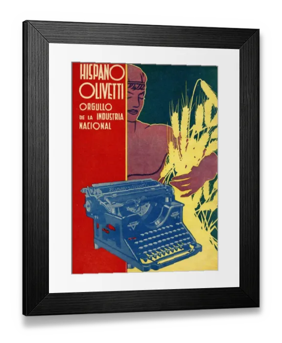 Framed Print : Hispano Olivetti 1936 1930s Spain cc typewriters Framed Print : Hispano Olivetti 1936 1930s Spain cc typewriters
