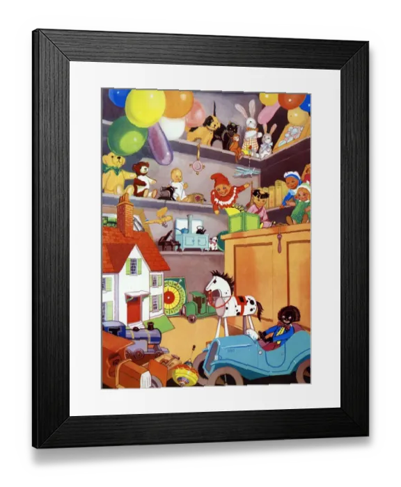 Framed Print : Infant School Illustrations 1950s UK toys shops Enid Blyton bedrooms Framed Print : Infant School Illustrations 1950s UK toys shops Enid Blyton bedrooms
