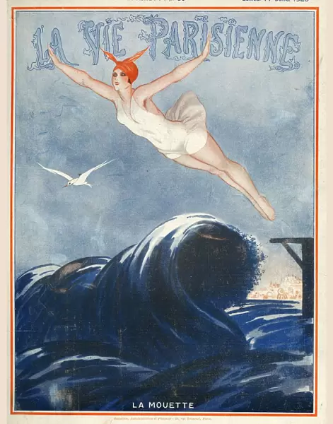 La vie Parisienne 1923 1920s France Vald es magazines illustrations womens swimming