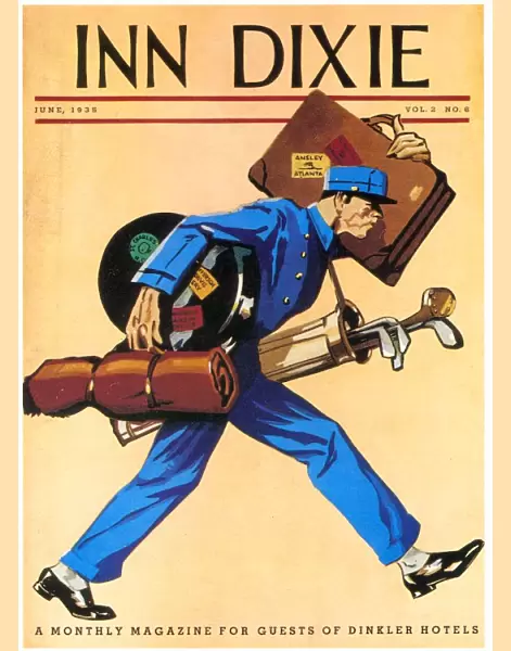 Inn Dixie 1930s USA golf luggage bell boys magazines