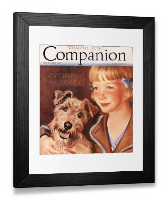 Framed Print : Womans Home Companion 1930s USA dogs magazines Framed Print : Womans Home Companion 1930s USA dogs magazines