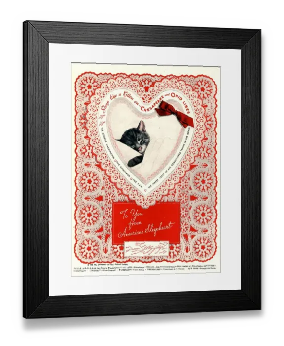 Framed Print : 1934 1930s USA cats trains railroads chesapeake and ohio lines railways Framed Print : 1934 1930s USA cats trains railroads chesapeake and ohio lines railways