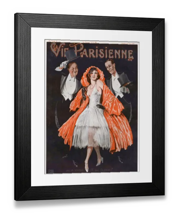 Framed Print : La Vie Parisienne 1924 France cc magazines glamour evening-dress mens black ties