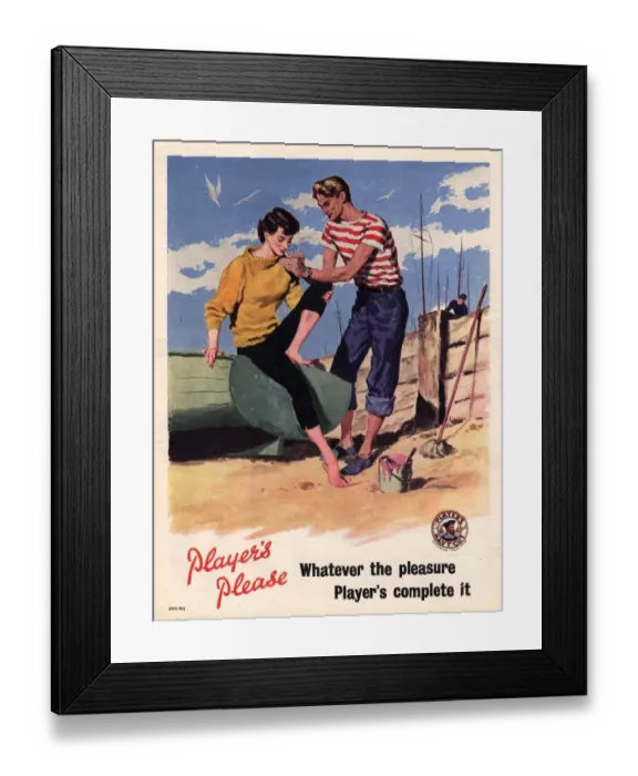 Framed Print : Players Navy Cut 1950s UK cigarettes smoking