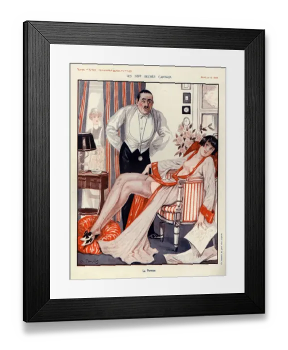 Framed Print : La Vie Parisienne 1920s France cc erotica servants butlers maids Framed Print : La Vie Parisienne 1920s France cc erotica servants butlers maids
