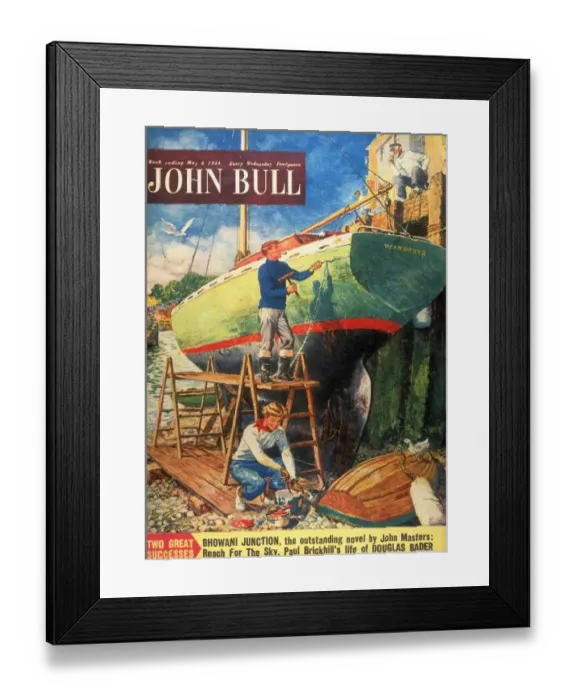 Framed Print : John Bull 1954 1950s UK nautical boats painting magazines Framed Print : John Bull 1954 1950s UK nautical boats painting magazines