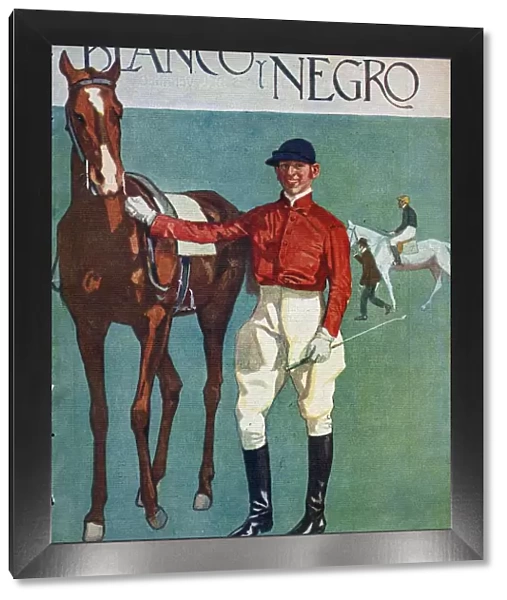 Blanco y Negro 1920s Spain horses racing riding jockeys cc