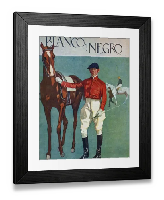 Framed Print : Blanco y Negro 1920s Spain horses racing riding jockeys cc Framed Print : Blanco y Negro 1920s Spain horses racing riding jockeys cc
