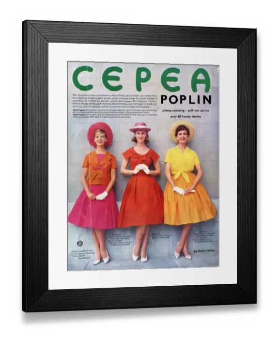 Framed Print : Cepea Poplin 1959 1950s UK womens Framed Print : Cepea Poplin 1959 1950s UK womens