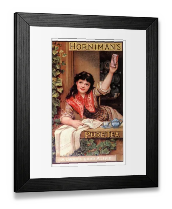 Framed Print : 1890s UK tea hornimans Framed Print : 1890s UK tea hornimans