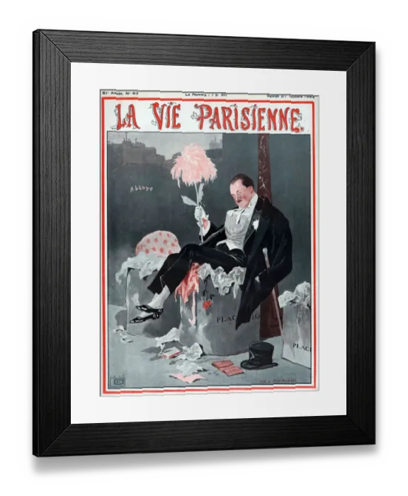 Framed Print : La Vie Parisienne 1923 1920s France Georges Leonnec illustrations mens mens hats Framed Print : La Vie Parisienne 1923 1920s France Georges Leonnec illustrations mens mens hats