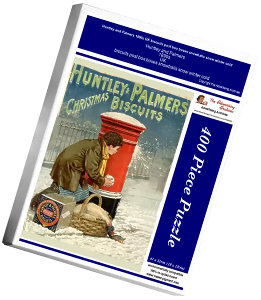 Huntley and Palmers 1890s UK biscuits post box boxes snowballs snow winter cold