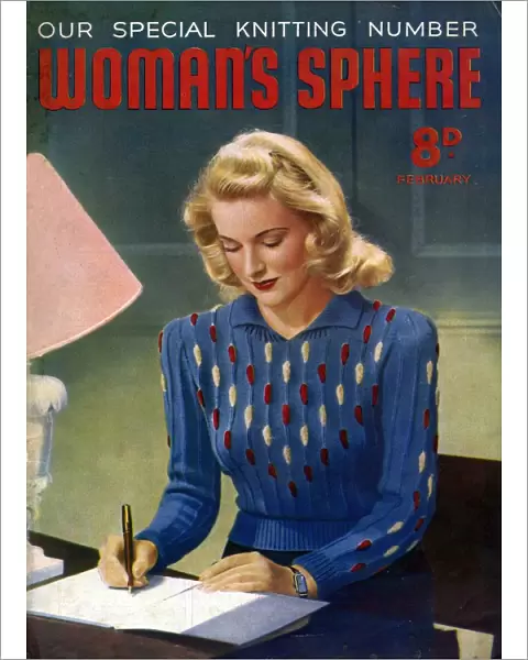 Womans Sphere 1940s UK womens knitwear Womans jumpers sweaters writing letters