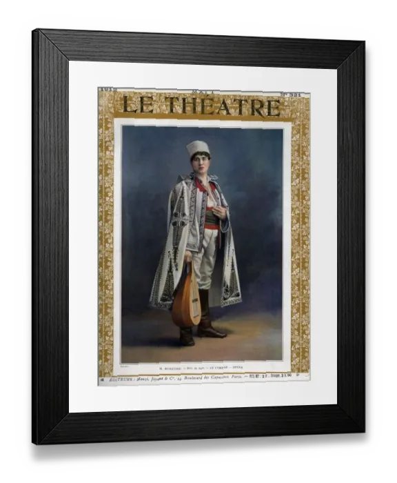 Framed Print : Le Theatre 1912 1910s France magazines portraits le cobzar operas lute Framed Print : Le Theatre 1912 1910s France magazines portraits le cobzar operas lute
